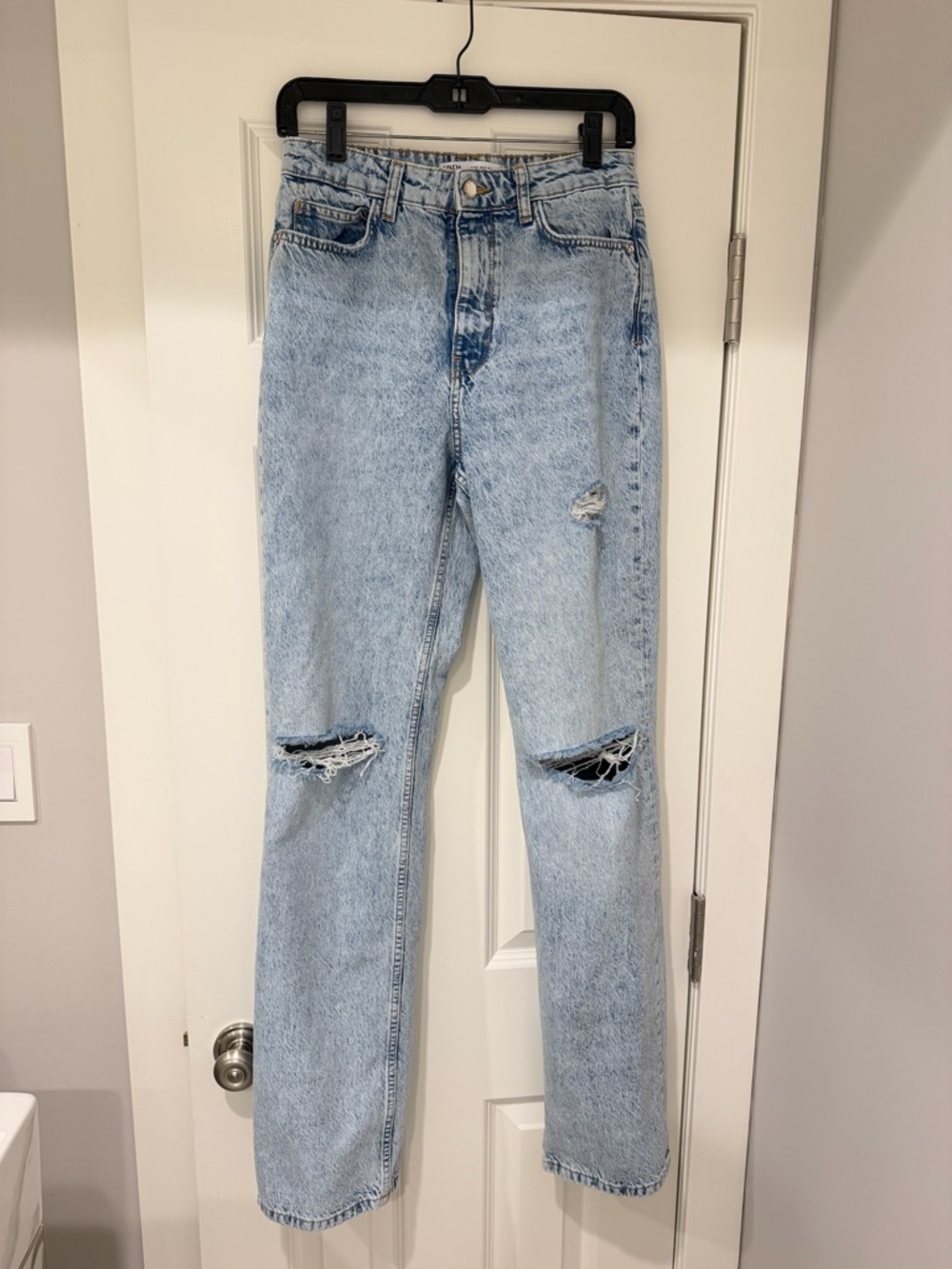 Zara High Rise Distressed Jeans